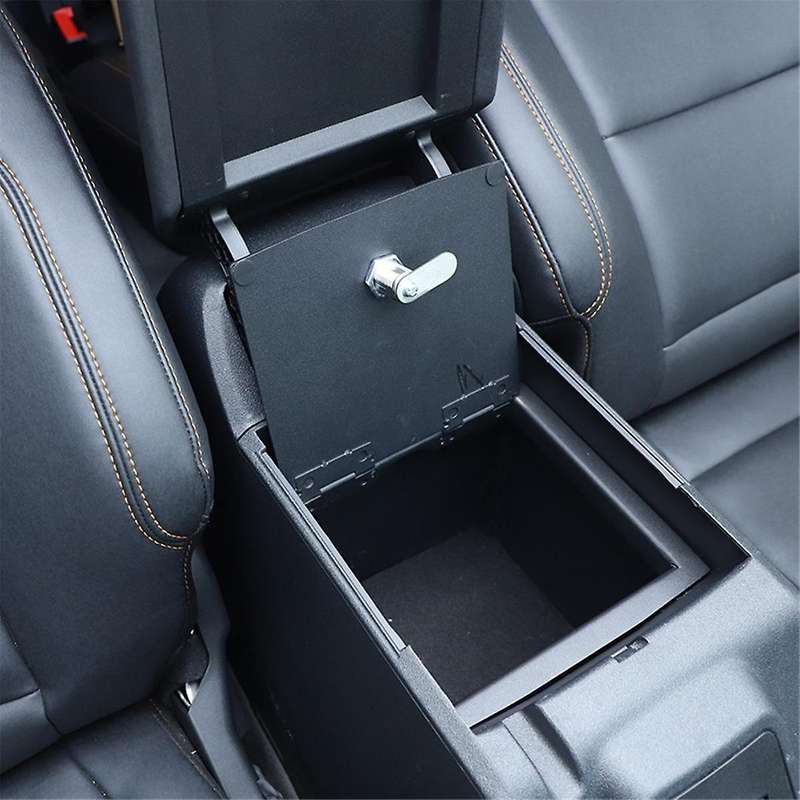 Center Console Lock Box for 2021 2022 2023 Armrest Box Storage Box Safety Lock Organizer Accessories