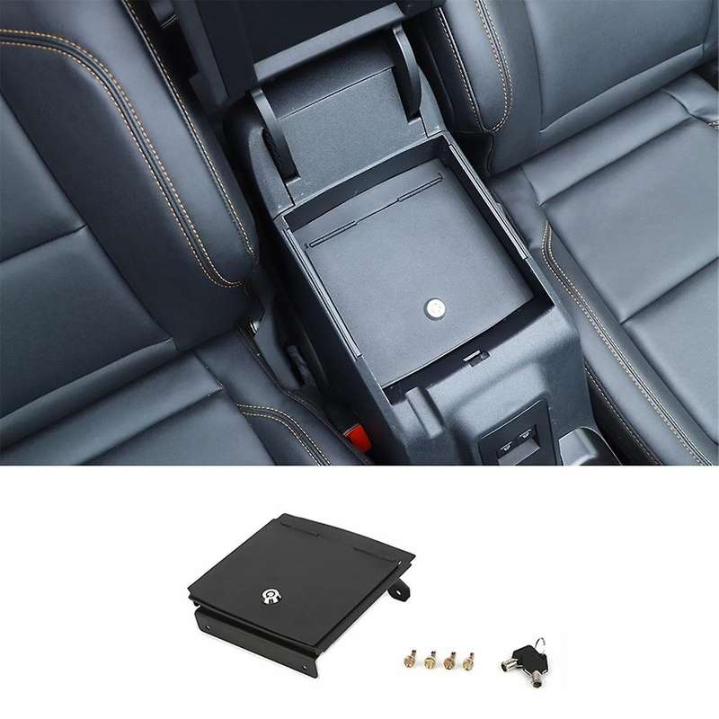 Center Console Lock Box for 2021 2022 2023 Armrest Box Storage Box Safety Lock Organizer Accessories