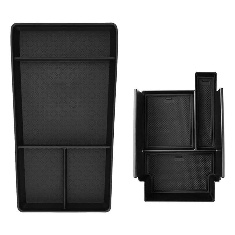 Center Console Lower Organizer + Armrest Storage Box for 2022 2023 2024 Interior Accessories 2PCS