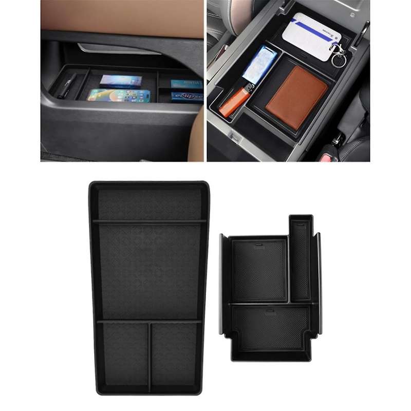Center Console Lower Organizer + Armrest Storage Box for 2022 2023 2024 Interior Accessories 2PCS