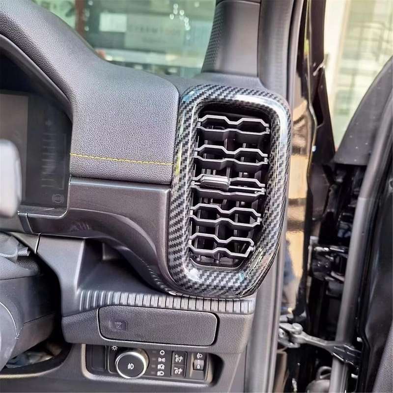 Center Console Navigation Air Outlet Vent Frame Trim Cover for 2023 2024 Abs Carbon Fiber (12 Inch)