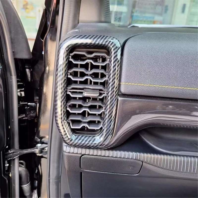 Center Console Navigation Air Outlet Vent Frame Trim Cover for 2023 2024 Abs Carbon Fiber (12 Inch)
