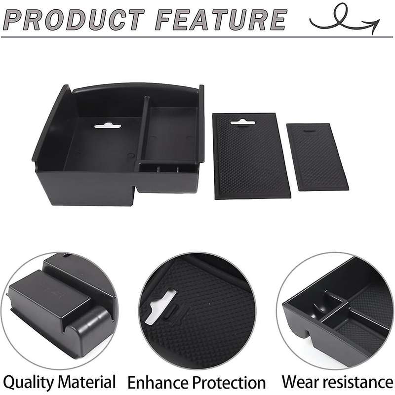 Center Console Organizer Armrest Storage Box Tray for Q50 2013-2018 Interior Accessories