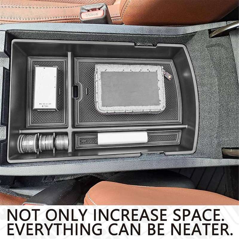 Center Console Organizer for 2019-2024 Armrest Storage Box Tray Interior Accessories, Black