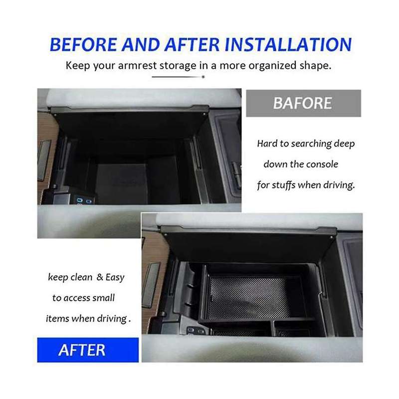 Center Console Organizer for 2021 2022 Sienna Xl40 Armrest Insert Secondary Storage Box Tray Access