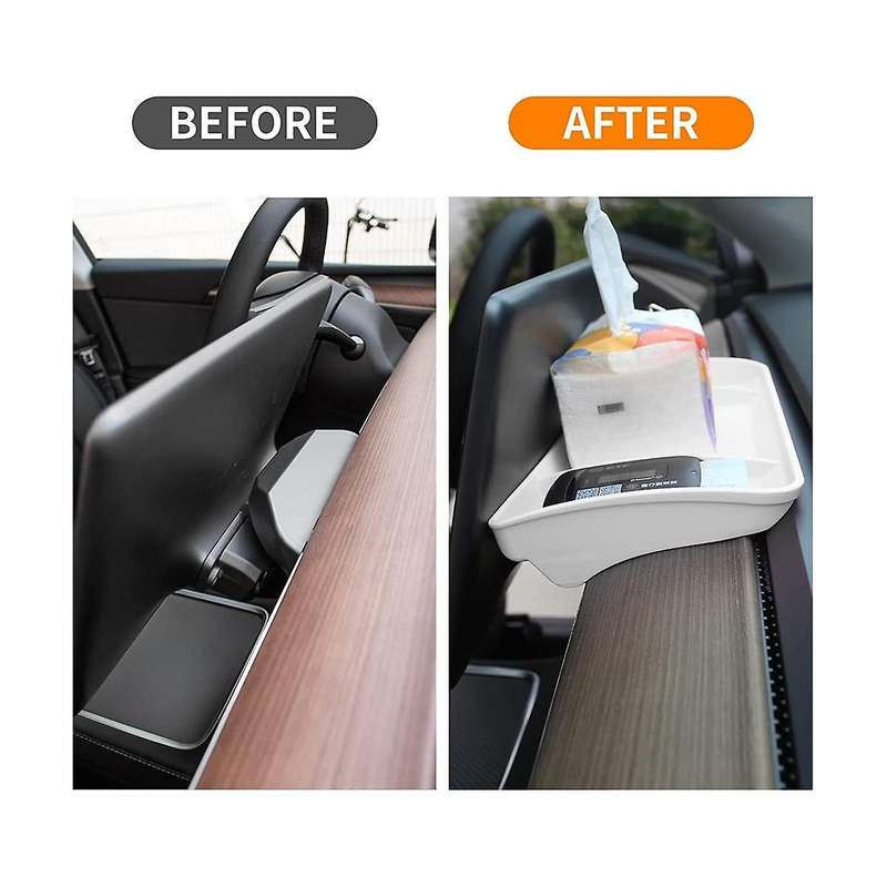 Center Console Organizer Behind Screen Storage Box Dashboard Tray for Model Y 2020 2021 2022 2023 -