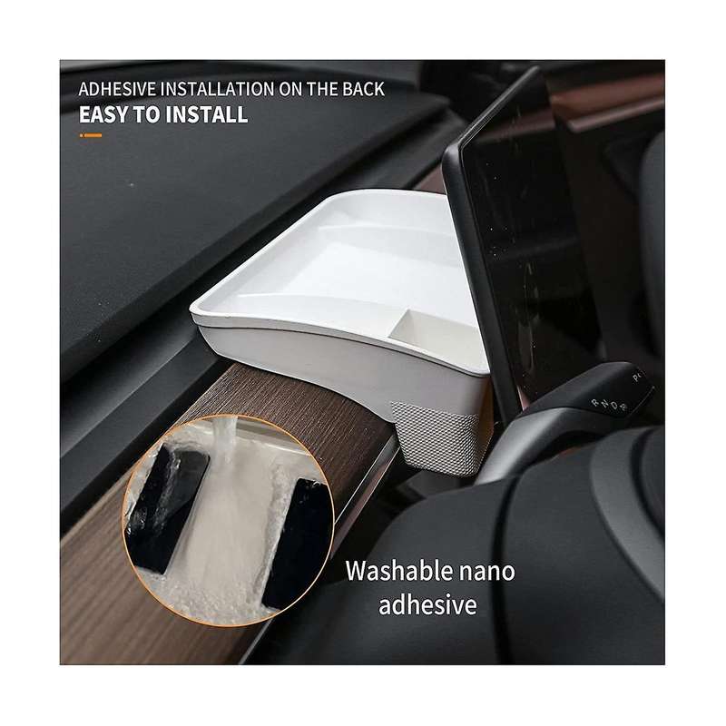 Center Console Organizer Behind Screen Storage Box Dashboard Tray for Model Y 2020 2021 2022 2023 -