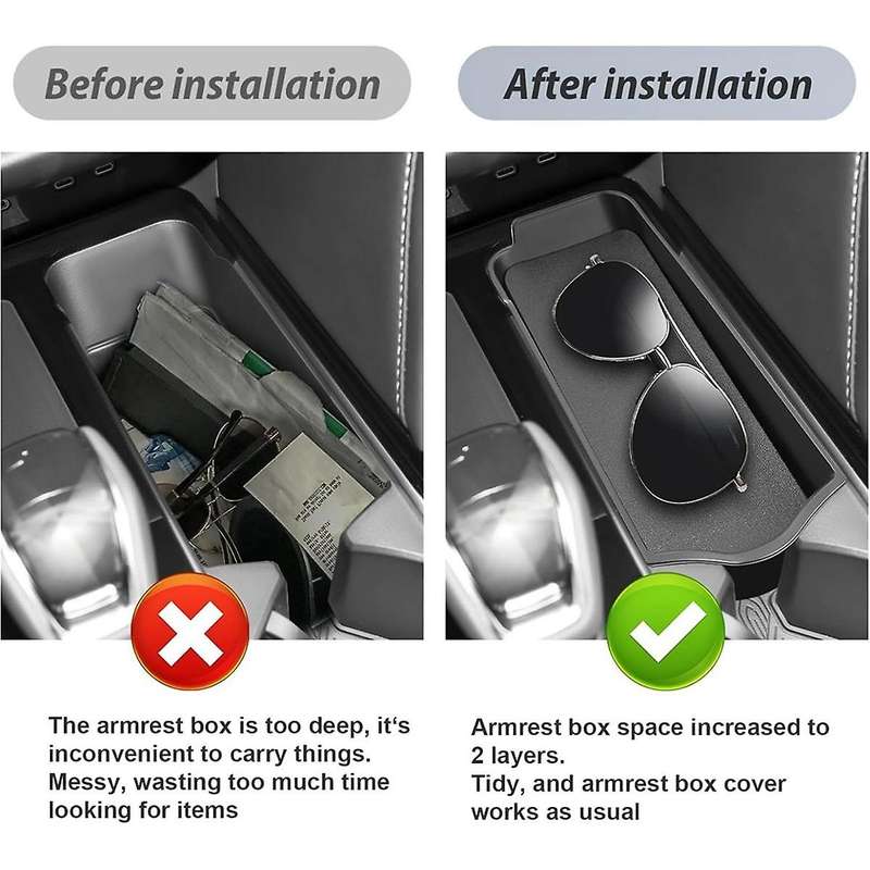 Center Console Organizer for 2024 2025 LE/SE/XLE/XSE Console Tray Storage Box Accessories