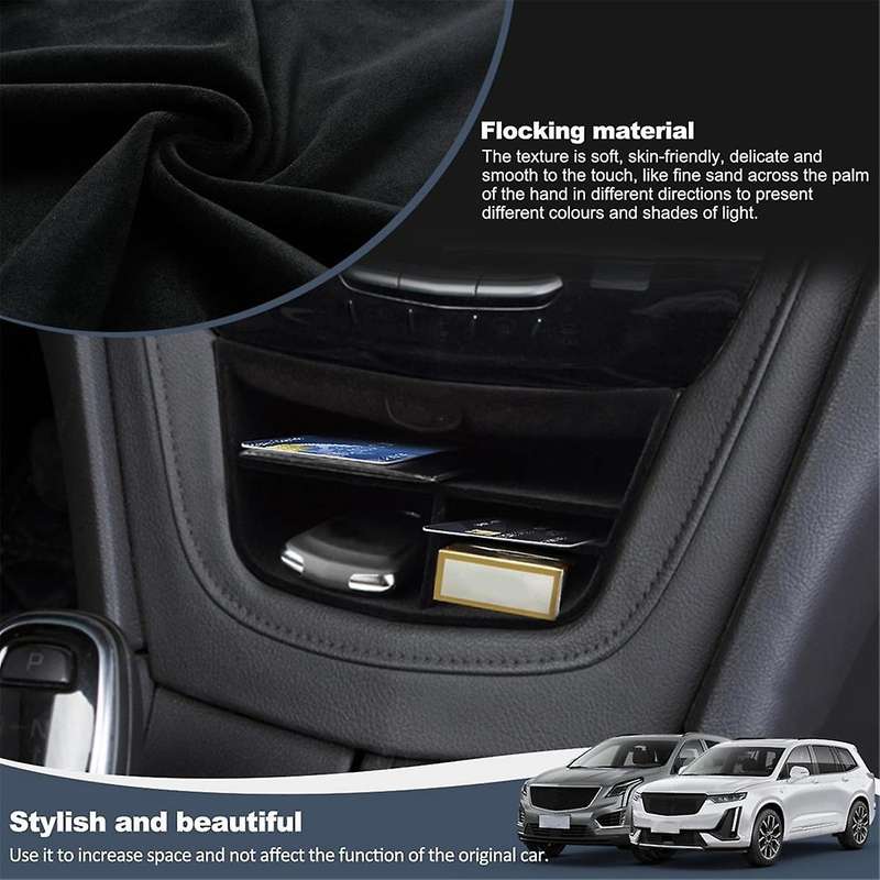 Center Console Organizer for XT5 2016-2023 XT6 2020-2023 Flocked Storage Organizer Console Tray Sto