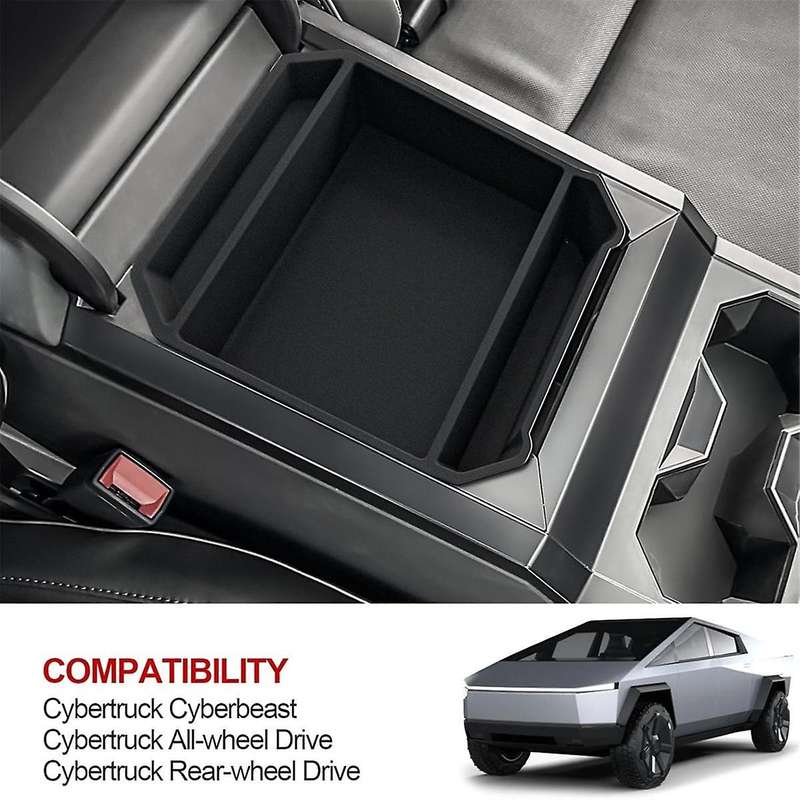 Center Console Organizer for Cybertruck 2024, Upgraded Flocked ABS Storage Tray Box for Cybertruck