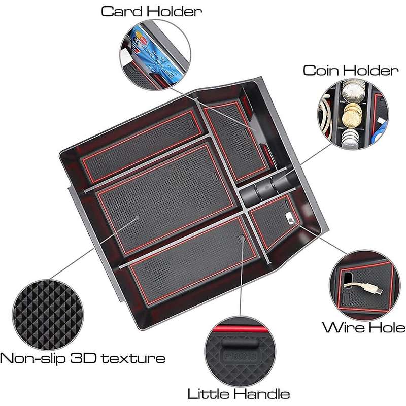 Center Console Organizer Tray for 2021 2022 Accessories Secondary Storage Armrest Box Insert Drawer,