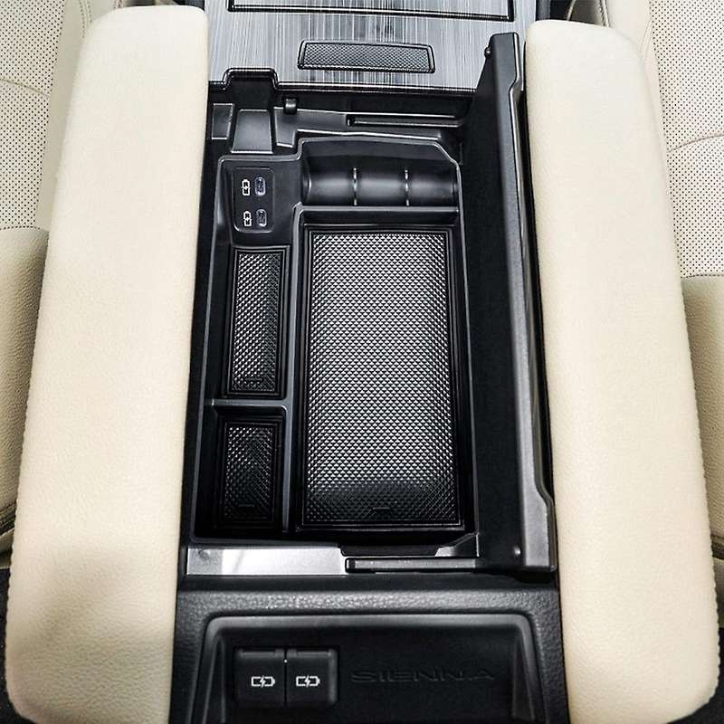 Center Console Organizer Tray for Sienna 2021 2022 Accessories Armrest Insert Storage Box with Blac