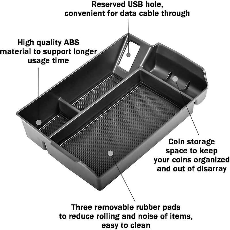 Center Console Organizer Tray for Sienna 2021 2022 Accessories Armrest Insert Storage Box with Blac
