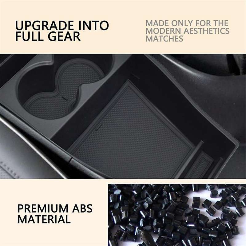 Center Console Organizer with Cup Holder and Non-Slip Mat Lower Tray Accessories for Ioniq 5 2022-2