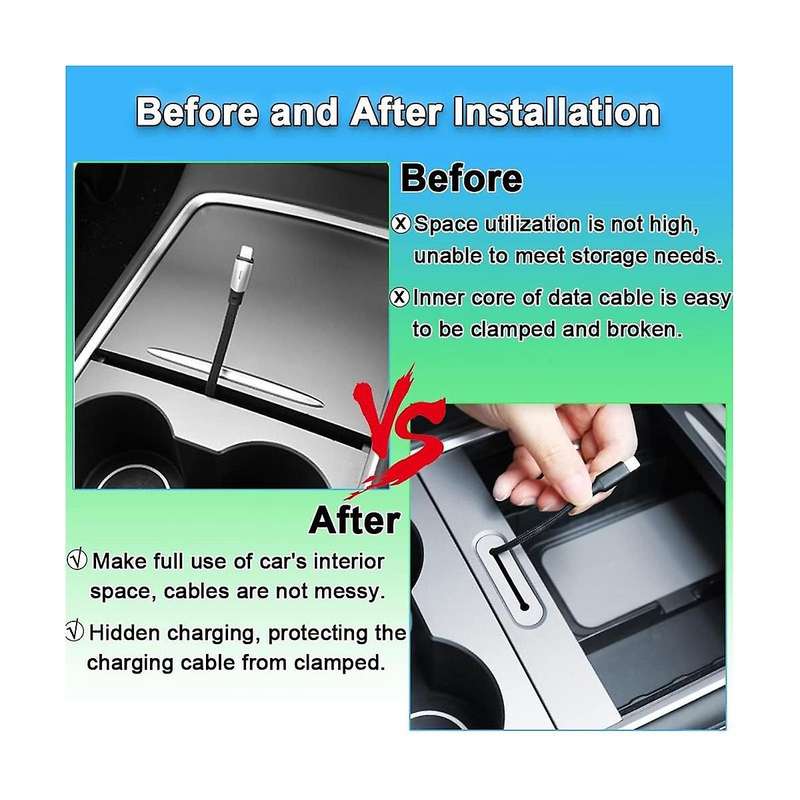 Center Console Organizer Usb Hub Storage Box for Model 3 Model Y 2021 2022 2023 Accessories