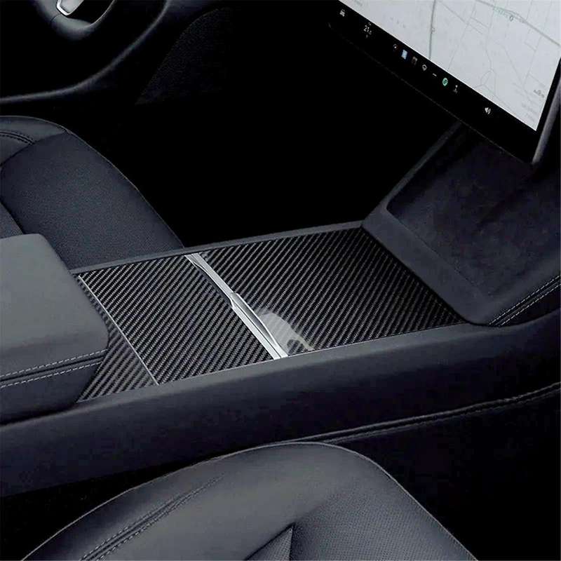 Center Console Wrap Cover Kit for Model 3 2024 ABS Carbon Fiber Center Console Protector Accessories