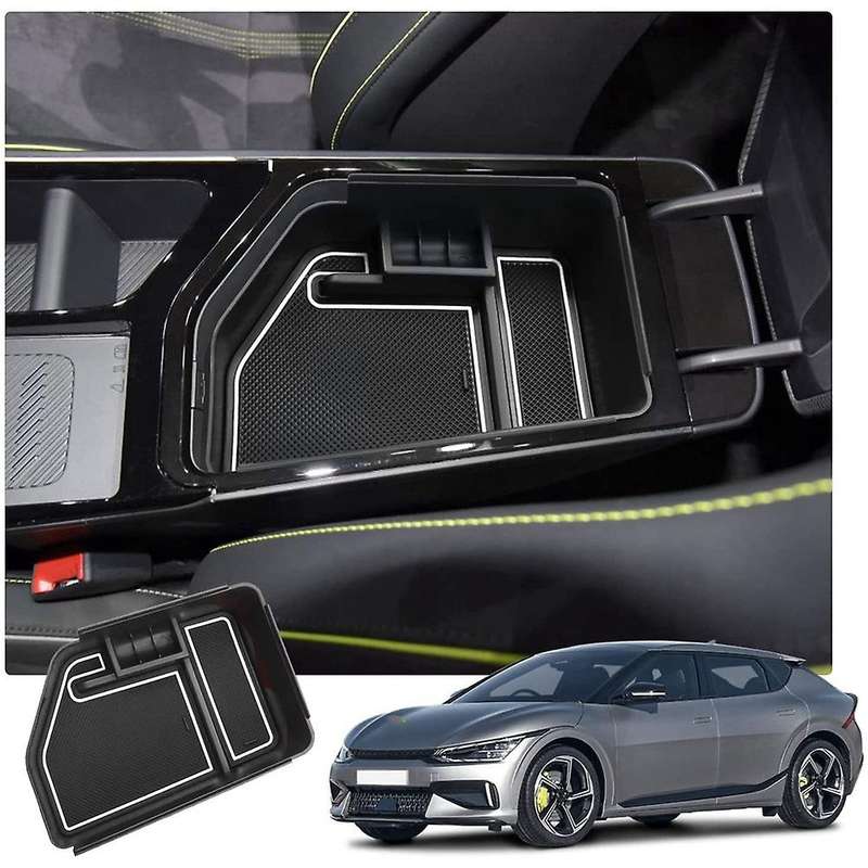 Center Console Tray Compatible 2022+ Kia EV6 Armrest Storage Box, White