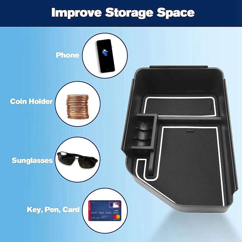 Center Console Tray Compatible 2022+ Kia EV6 Armrest Storage Box, White