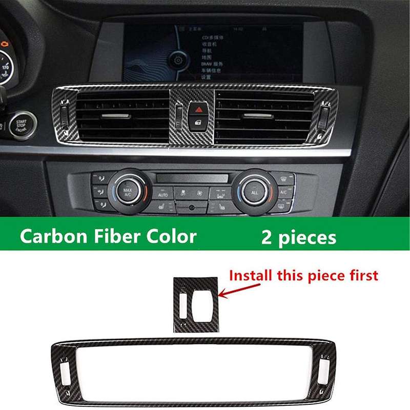 Center Control Air Outlet Decoration Frame Cover Trim for - X3 F25 Carbon Fiber Style Air Conditione