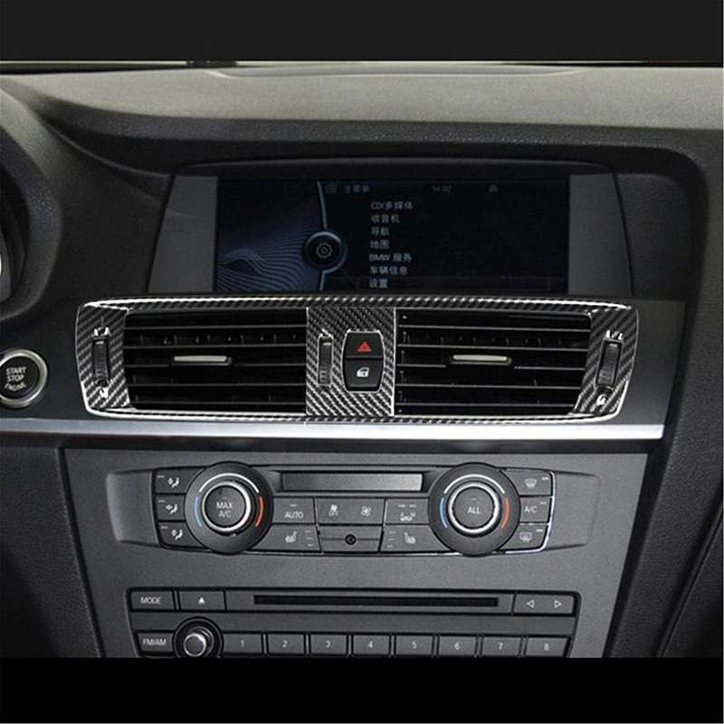 Center Control Air Outlet Decoration Frame Cover Trim for - X3 F25 Carbon Fiber Style Air Conditione