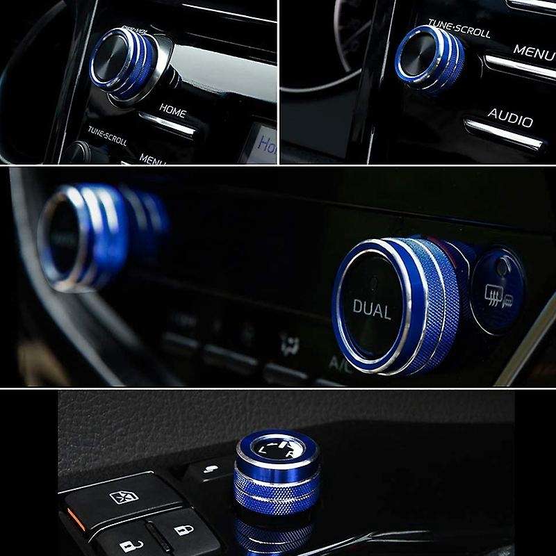 Center Knobs Air Conditioning AC Rings Button+Audio+Function+Rear Mirror Knob Switch Trim for 2018-2