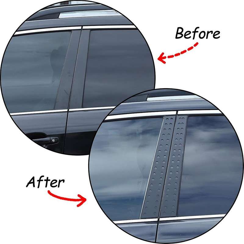 Center Door Pillar Post Trim Aluminum for 2013-2018 Car B Pillar Door Window Trim Cover Accessories