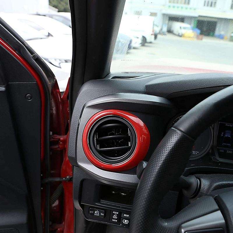 Central Console Air Conditioning Vent Rings Frame Cover Trim Car Accessories for 2016-2020 (Red)