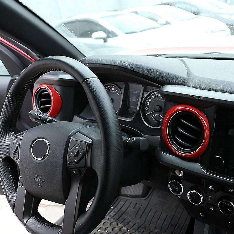 Central Console Air Conditioning Vent Rings Frame Cover Trim Car Accessories for 2016-2020 (Red)
