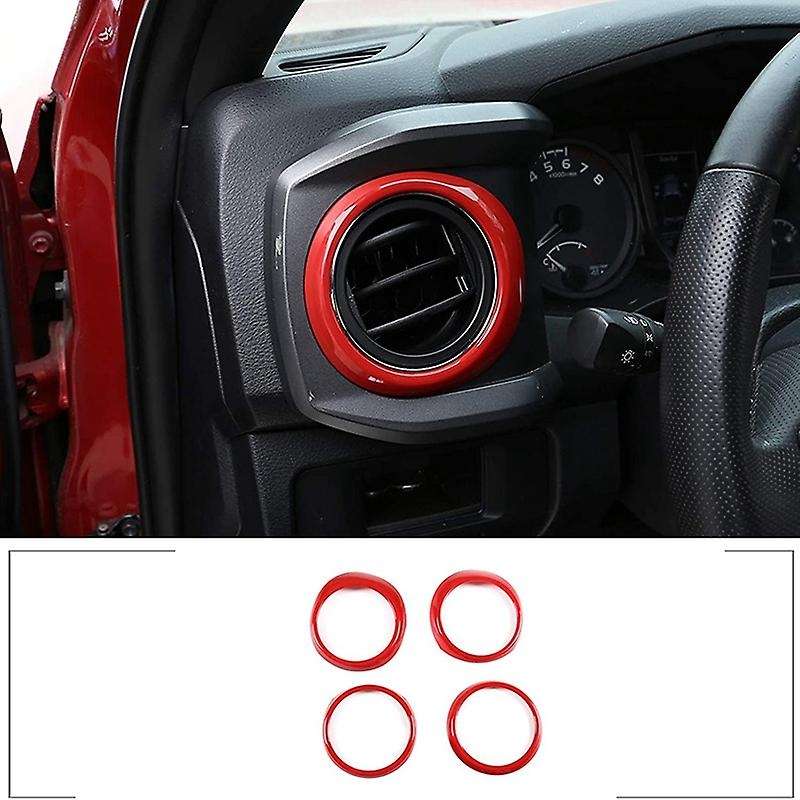 Central Console Air Conditioning Vent Rings Frame Cover Trim Car Accessories for 2016-2020 (Red)