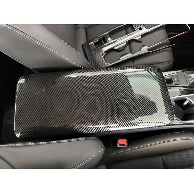 Central Console Armrest Box Cover Trim for 2024 2025 Interior Accessories Carbon Fiber