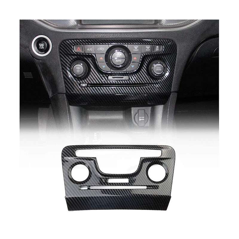 Central Control A/c Air Conditioner Panel Cover for Charger 2011-2014 Accessories ,abs Carbon Fiber