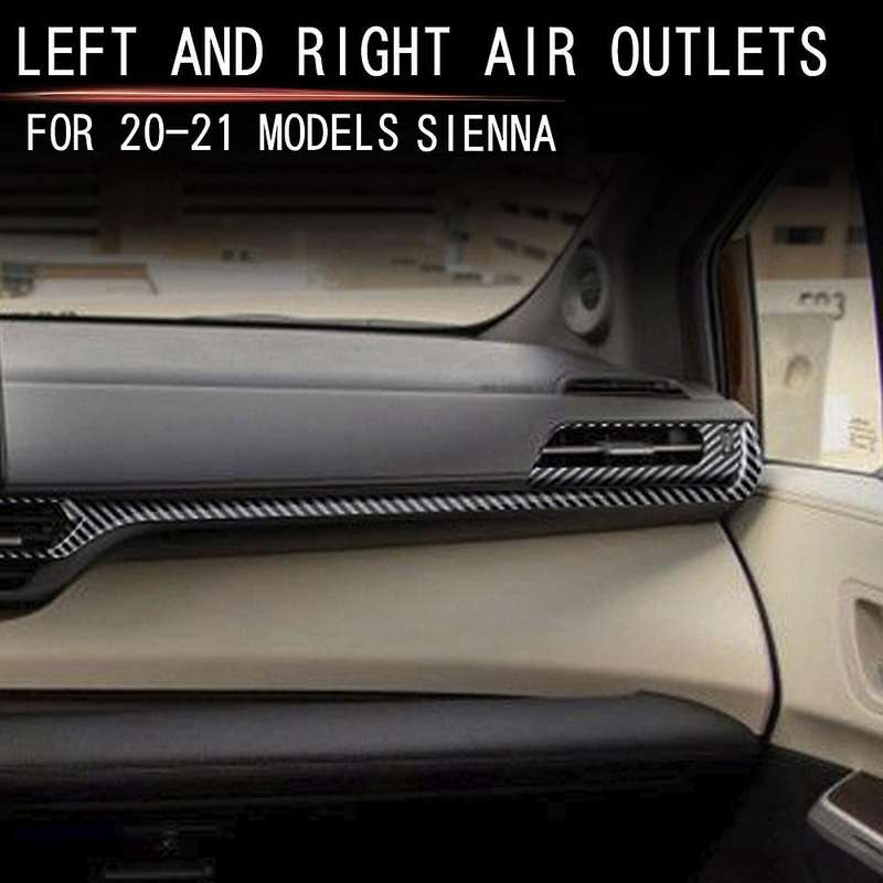 Central Control Air Outlet Framer Button Frame Trim Decorative Strip Carbon Fiber Pattern for Sienna