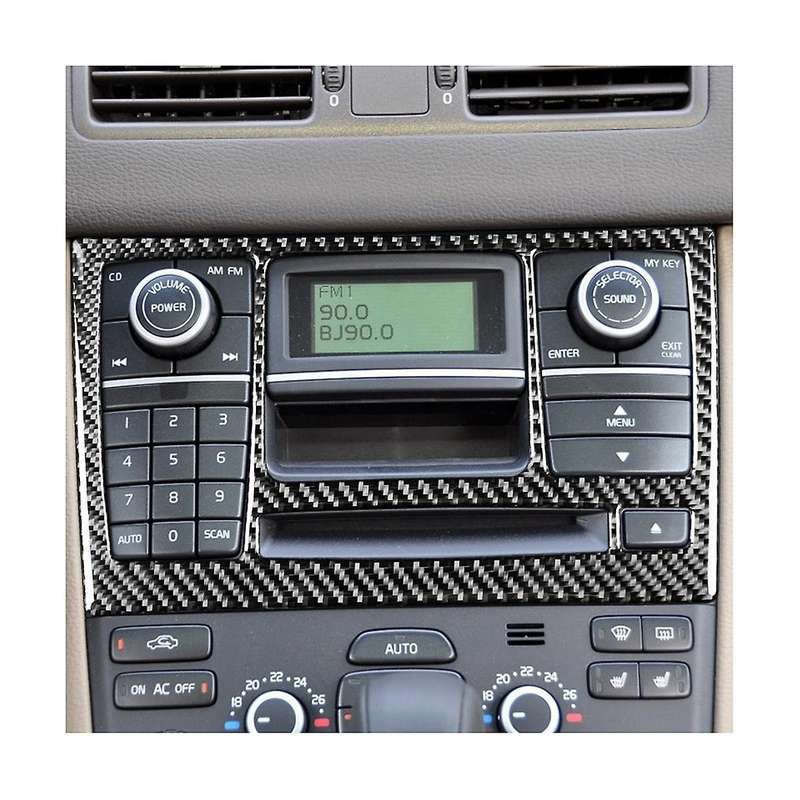 Central Control Cd Radio Switch Knob Panel Cover Trim Decorative Carbon Fiber for Xc90 2003-2014 Ac