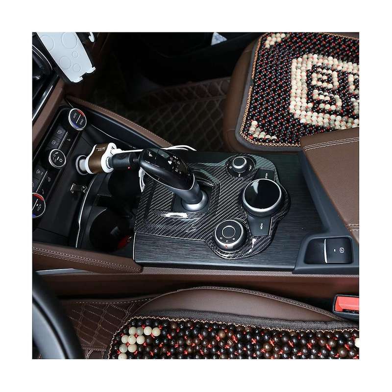Central Control Gear Panel Cover Trim Decorate Dry Carbon Fiber for Stelvio 2017-2019 Accessories