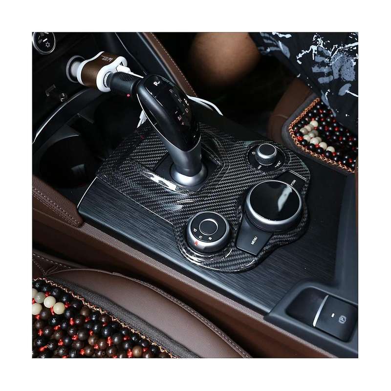 Central Control Gear Panel Cover Trim Decorate Dry Carbon Fiber for Stelvio 2017-2019 Accessories