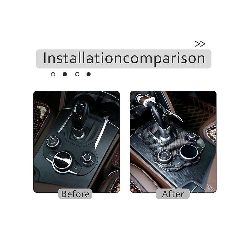 Central Control Gear Panel Cover Trim Decorate Dry Carbon Fiber for Stelvio 2017-2019 Accessories