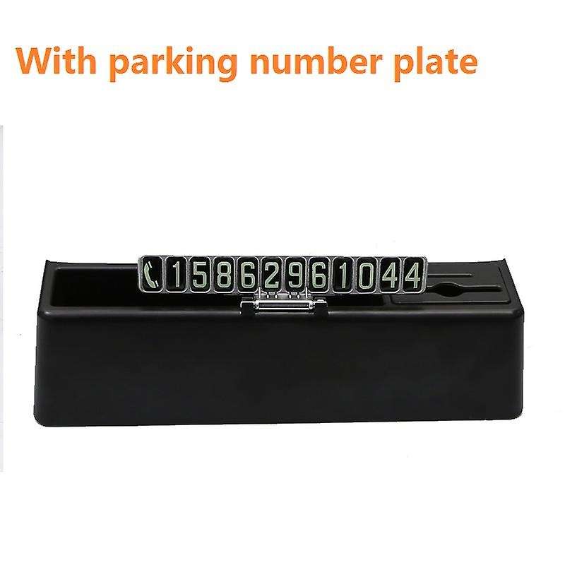 Central Control Dashboard Storage Box for 2019+ Accessories Organizer Card Holder with Number Plate