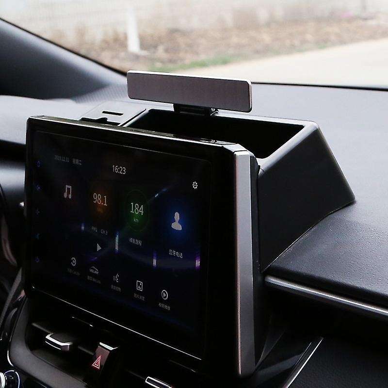 Central Control Dashboard Storage Box for 2019+ Accessories Organizer Card Holder with Number Plate