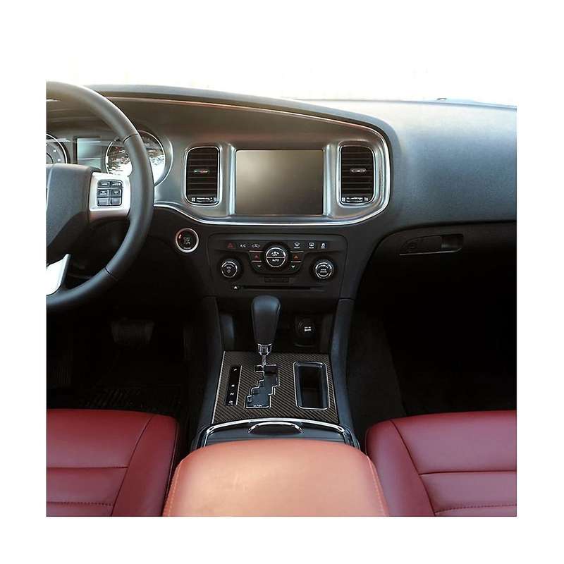 Central Control Gear Panel Decoration for Charger 2011-2014 Accessories - Soft Carbon Fiber