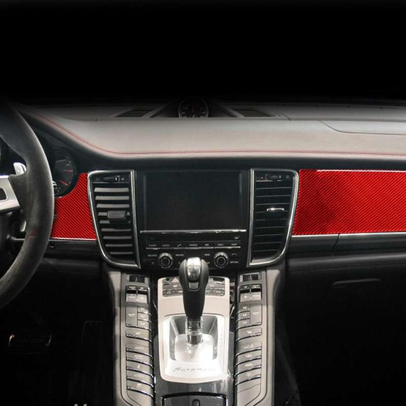 Central Control Dashboard Panel Carbon Fiber Black Cover Trim LHD Car Decorative Stickers for- 2010-