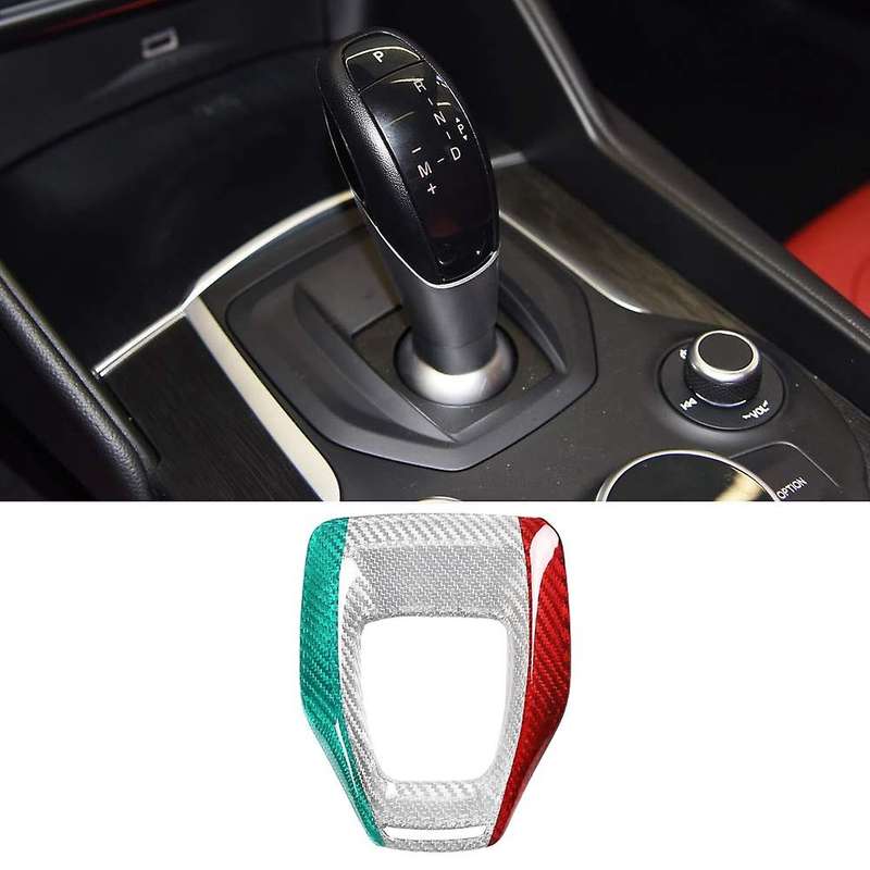 Central Control Gear Shift Panel Cover Carbon Fiber for Stelvio 2020 Car Interior Accessories