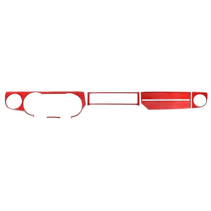 Central Control Dashboard Interior Trim Cover Kit for 2009-2013 Car Interior Accessories, Red Carbon