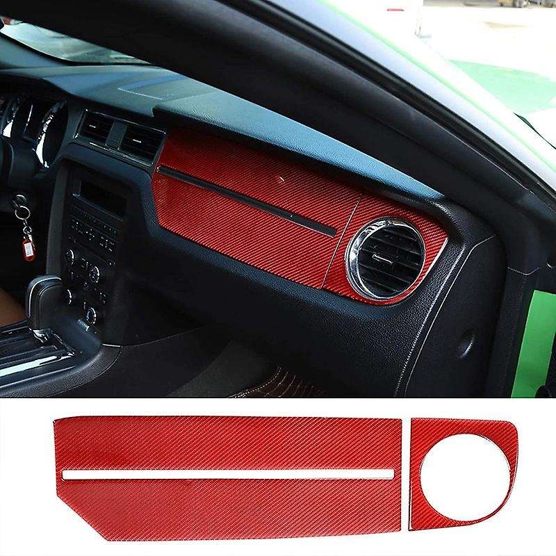 Central Control Dashboard Interior Trim Cover Kit for 2009-2013 Car Interior Accessories, Red Carbon