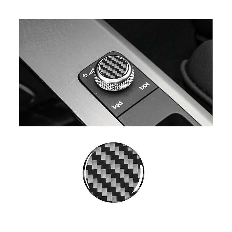 Central Control Knob Cover Trim Frame Sticker Decoration Carbon Fiber for Q5 2018-2023 Interior Acc