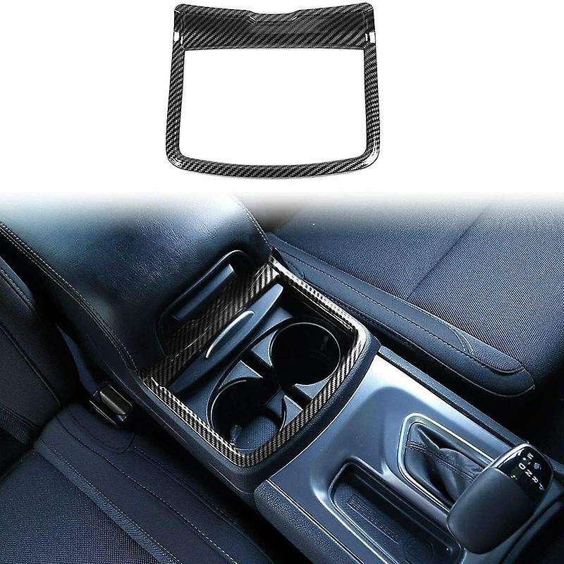 Central Cup Holder Cover Frame Bezels Trim Sticker ABS for Charger 300C 2011-2020 (Carbon Fiber Blac