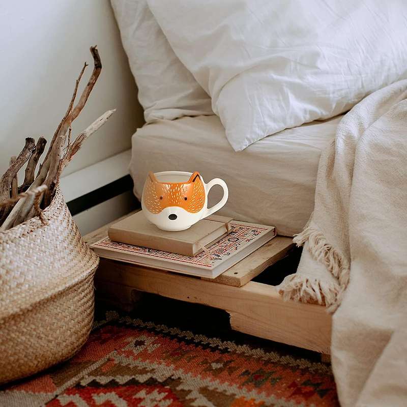 Ceramic Coffee Cup Fox Shaped Cup Animal Pattern Home Kitchen Office Milk Cup