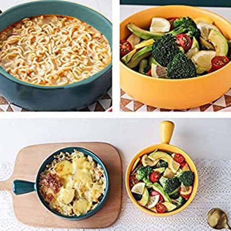 Ceramic Bowl with Handle Bowl Soup Ramen Bowl Shatterproof Dishwasher and Microwave Safe Kitchen Por