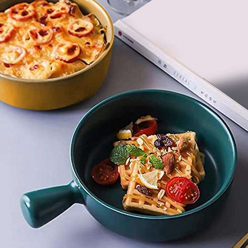 Ceramic Bowl with Handle Bowl Soup Ramen Bowl Shatterproof Dishwasher and Microwave Safe Kitchen Por