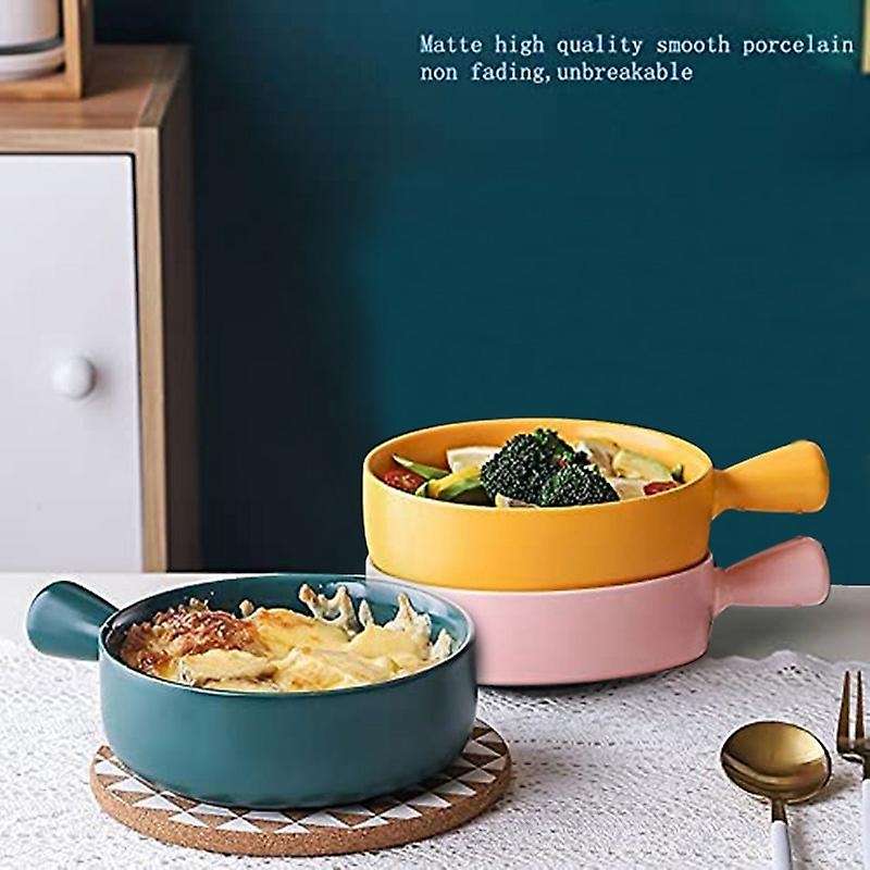 Ceramic Bowl with Handle Bowl Soup Ramen Bowl Shatterproof Dishwasher and Microwave Safe Kitchen Por