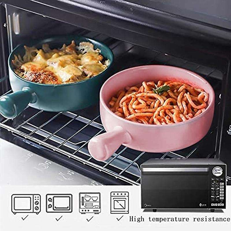 Ceramic Bowl with Handle Bowl Soup Ramen Bowl Shatterproof Dishwasher and Microwave Safe Kitchen Por